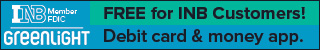 INB and Greenlight.  Member FDIC. Free for INB customers!
