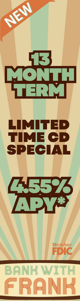 New 13 Month Term Limited Time CD Special 4.55% APY*