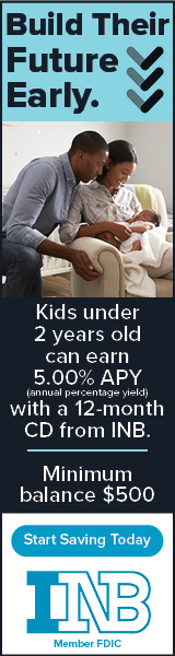 Build Their Future Early. Kids under 2 can earn 5.00% annual percentage yield with a 12-month CD. Minimum balance $500. Start saving today. INB. Member FDIC.