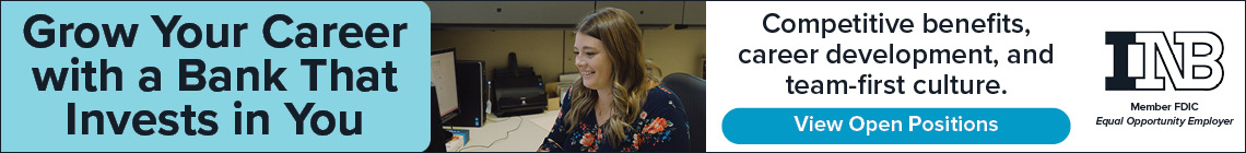 Grow Your Career with a Bank That Invests in You. Competitive benefits, career development, and team-first culture. View Open Positions. INB. Member FDIC. Equal Opportunity Employer.