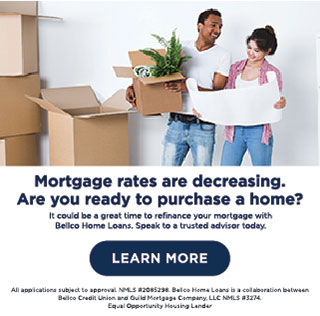 Mortgage rates are decreasing. Are you ready to purchase a home? 
It could be a great time to refinance your mortgage with Bellco Home Loans. Speak to a trusted advisor today.

All application subject to approval. NMLS #2085298. Bellco Home Loans is a collaboration between Bellco Credit Union and Guild Mortgage Company, LLC NMLS #3274.
Equal Opportunity Housing Lender