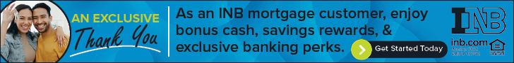 An Exclusive Thank You. As an INB mortgage customer, enjoy bonus cash, savings rewards, & exclusive banking perks. Get Started Today. INB. Member FDIC. Equal Housing Lender. NMLS #477621.
